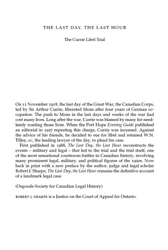 The Last Day, The Last Hour: The Currie Libel Trial