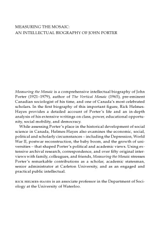 Measuring the Mosaic: An Intellectual Biography of John Porter