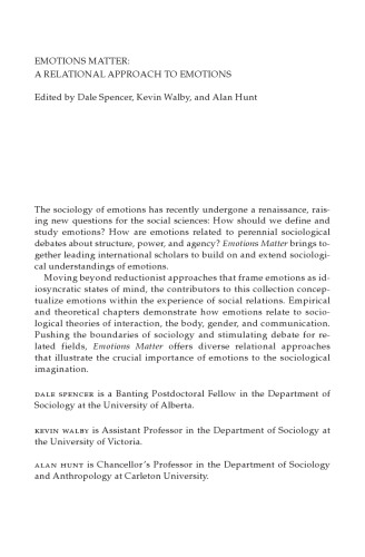 Emotions Matter: A Relational Approach to Emotions
