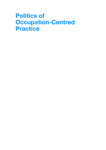 Politics of Occupation-Centred Practice