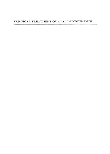 Surgical Treatment of Anal Incontinence