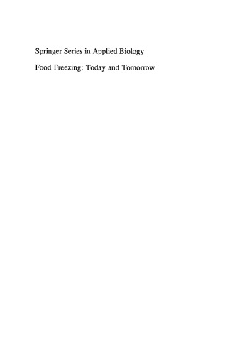 Food Freezing: Today and Tomorrow