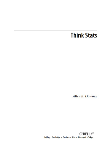 Think Stats: Probability and Statistics for Programmers