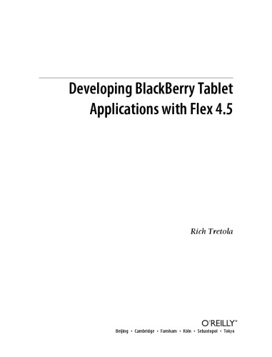 Developing BlackBerry Tablet applications with Flex 4.5