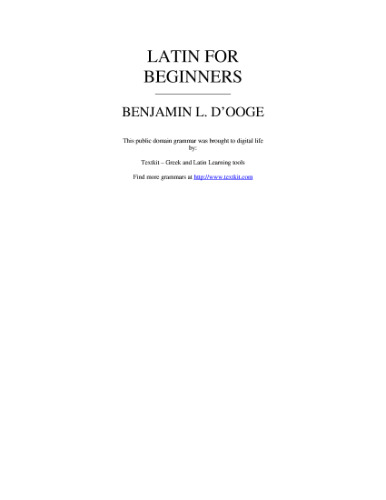 Latin for beginners