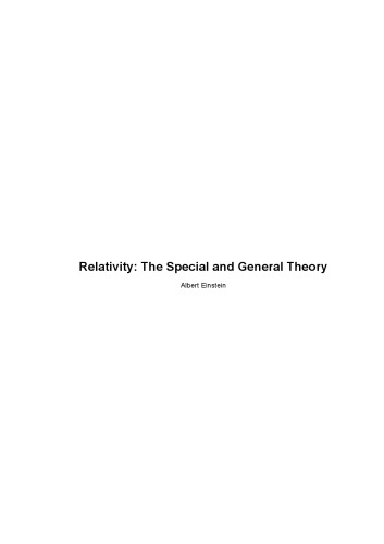 Relativity: the special and general theory