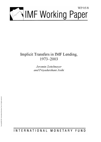 Implicit Transfers in IMF Lending, 1973-2003