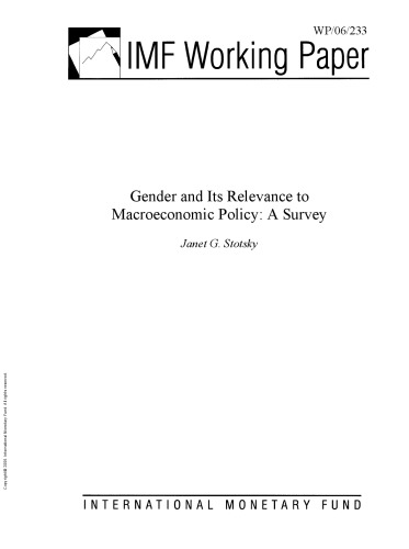 Gender and Its Relevance to Macroeconomic Policy : A Survey