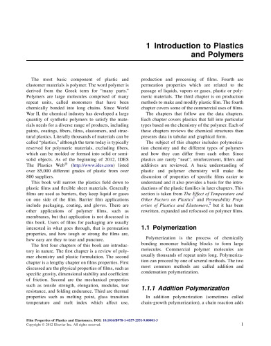 Film Properties of Plastics and Elastomers