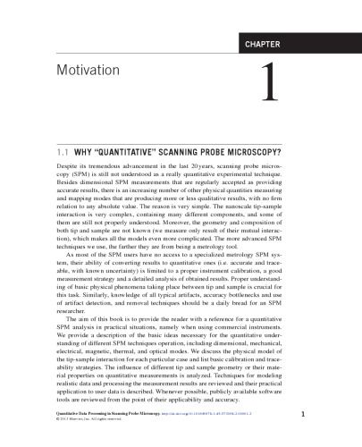 Quantitative Data Processing in Scanning Probe Microscopy. SPM Applications for Nanometrology