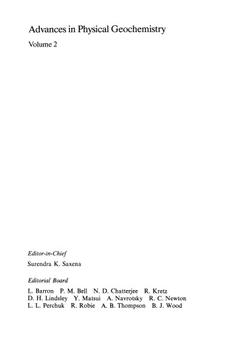 Advances in Physical Geochemistry