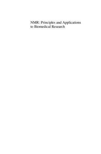 NMR: Principles and Applications to Biomedical Research