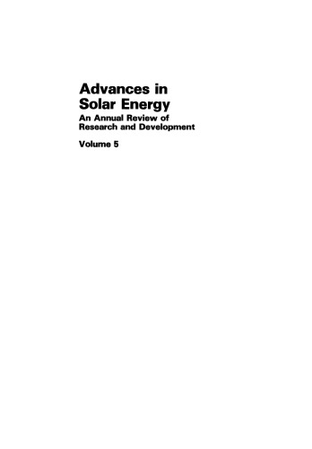 Advances in Solar Energy: An Annual Review of Research and Development