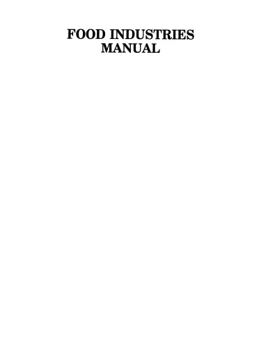 Food Industries Manual