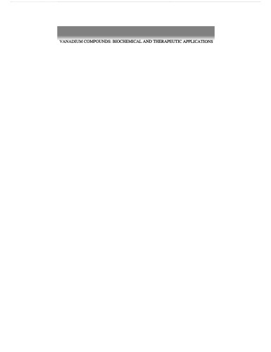 Vanadium Compounds: Biochemical and Therapeutic Applications