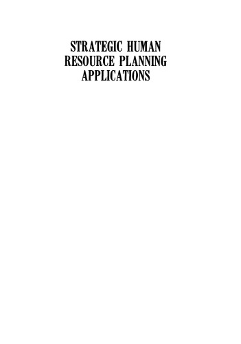 Strategic Human Resource Planning Applications