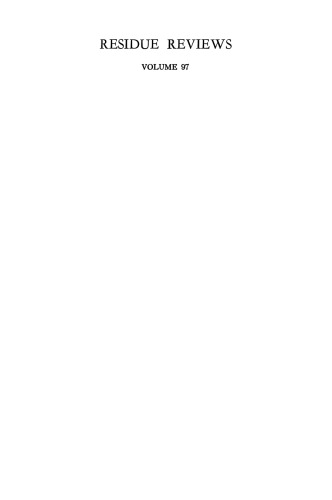 Residue Reviews: Reviews of Environmental Contamination and Toxicology
