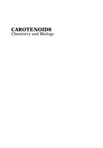 Carotenoids: Chemistry and Biology