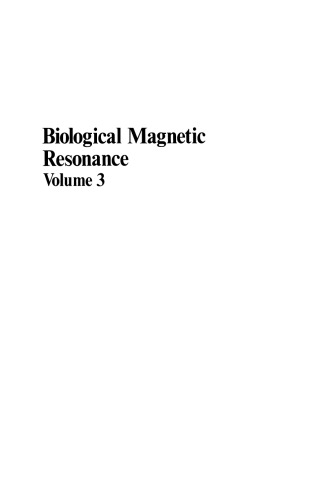 Biological Magnetic Resonance: Volume 3