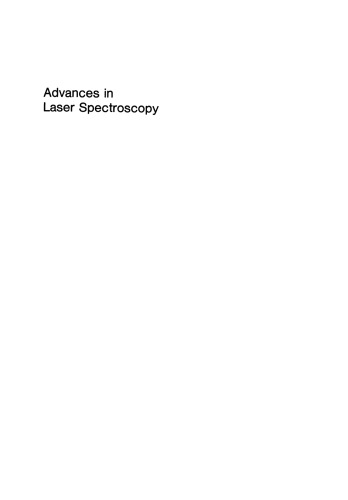 Advances in Laser Spectroscopy