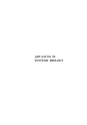 Advances in Systems Biology