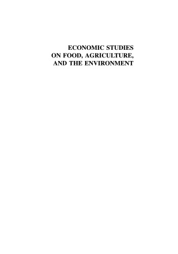 Economic Studies on Food, Agriculture, and the Environment