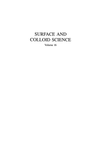 Surface and Colloid Science