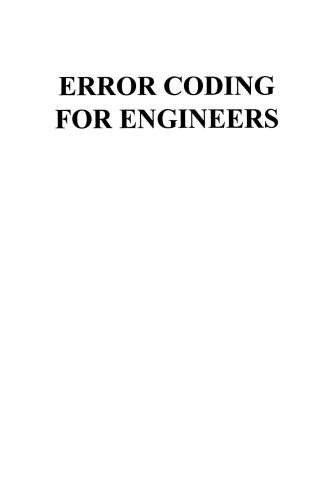 Error Coding for Engineers