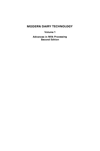 Robinson: Modern Dairy Technology: Volume 1 Advances in Milk Processing