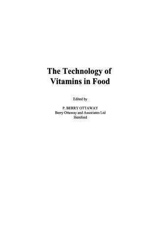 The Technology of Vitamins in Food