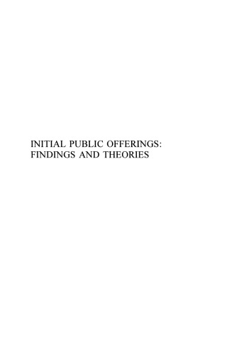 Initial Public Offerings: Findings and Theories