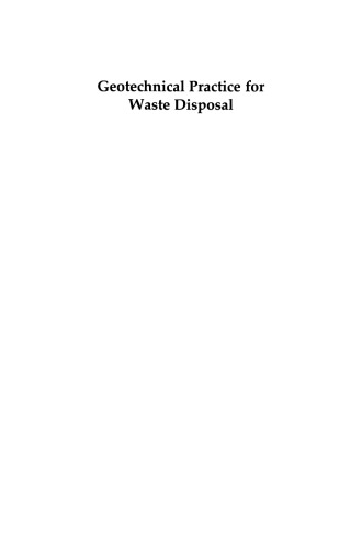 Geotechnical Practice for Waste Disposal