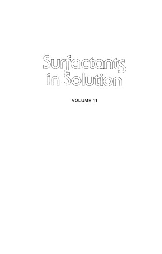 Surfactants in Solution: Volume 11