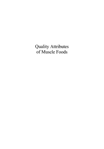 Quality Attributes of Muscle Foods