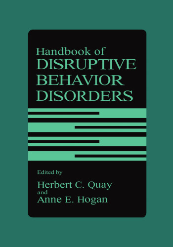 Handbook of Disruptive Behavior Disorders