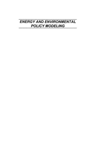Energy and Environmental Policy Modeling