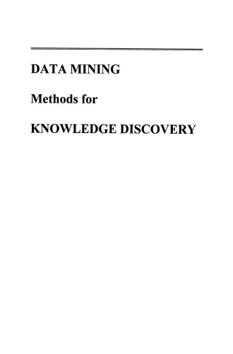 Data Mining Methods for Knowledge Discovery