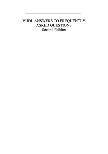 VHDL Answers to Frequently Asked Questions