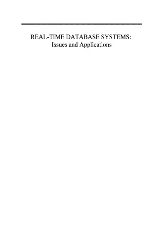 Real-Time Database Systems: Issues and Applications