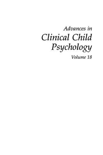 Advances in Clinical Child Psychology