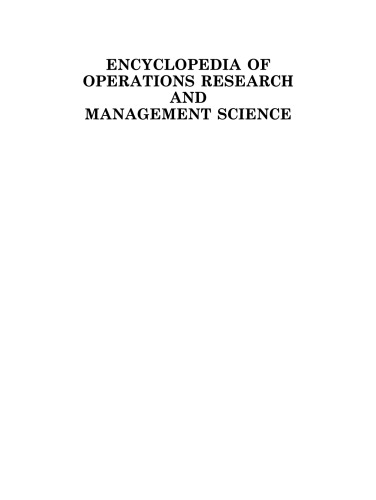 Encyclopedia of Operations Research and Management Science