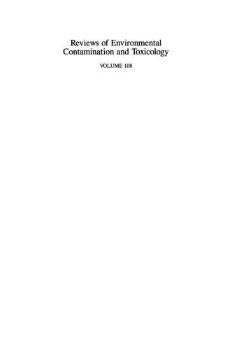 Reviews of Environmental Contamination and Toxicology