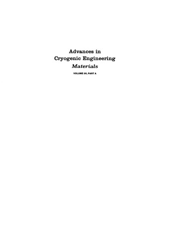 Advances in Cryogenic Engineering Materials : Part A