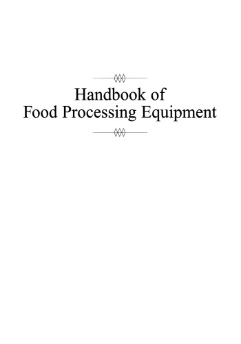 Handbook of Food Processing Equipment