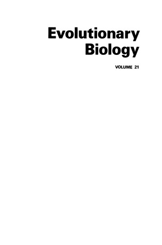 Evolutionary Biology: Volume 21