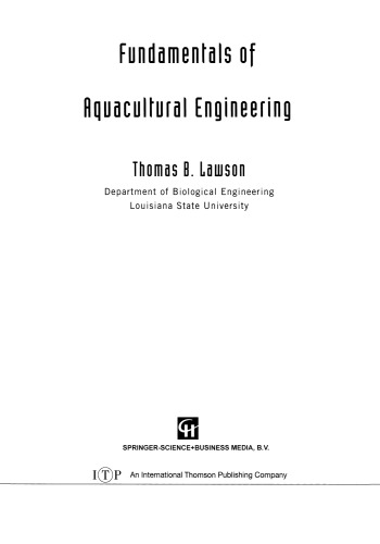 Fundamentals of Aquacultural Engineering