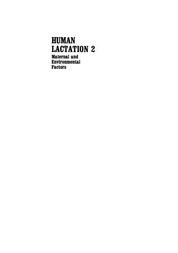 Human Lactation 2: Maternal and Environmental Factors