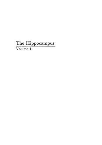 The Hippocampus: Volume 4