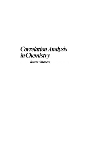 Correlation Analysis in Chemistry: Recent Advances
