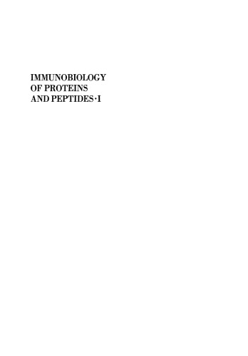 Immunobiology of Proteins and Peptides · I